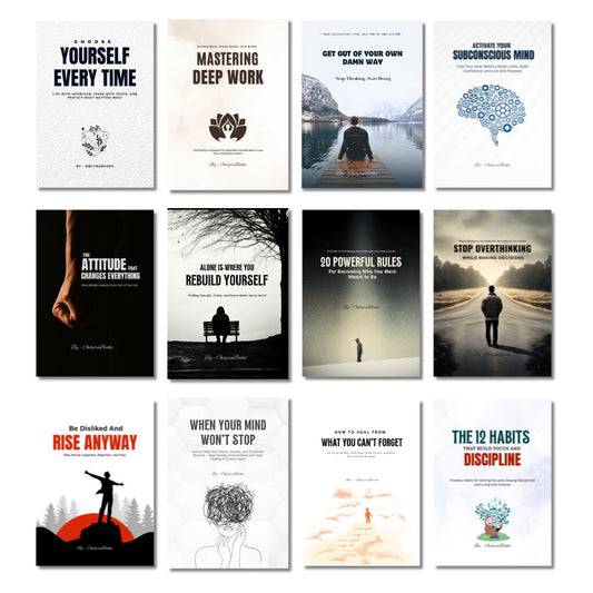 Set of 12 Self-Help Books to Master Mindset, Focus, and Emotional Strength